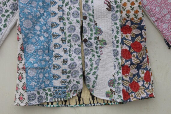 Patchwork Quilted Cotton Jacket: Floral Bohemian … - image 3