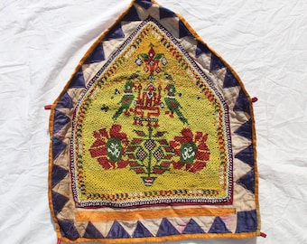 Handmade Embroidered Toran Valance: Vintage Banjara Tribal Indian Door Hanging