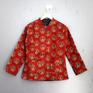 Vintage Kantha Quilted Jacket, Reversible Patchwork Coat, Handmade Boho Jacket