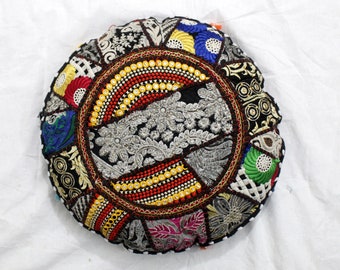 Handmade Patchwork Floor Pillow Cover: Bohemian Meditation Cushion