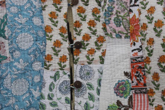 Patchwork Quilted Cotton Jacket: Floral Bohemian … - image 5