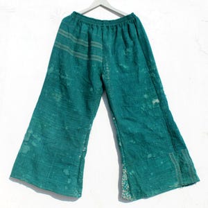 Handgemachte Baumwollhose Vintage Quilt Hose Dual Taschen Hose Kantha Boho Hose Indische Blumenhose Kantha Textilhose Boho Quilt Hose