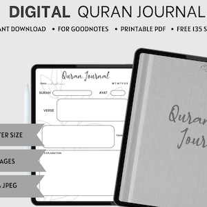 デジタル コーラン ジャーナル、コーラン ジャーナル、イスラム教徒の印刷物、Goodnotes Notability、イスラム教徒のプランナー、無料ステッカー、イスラム教徒のジャーナルとプランナー