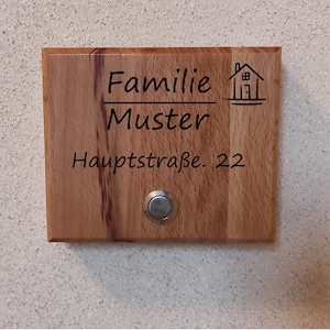 Personalized wooden doorbell plate / Personalized doorbell plate