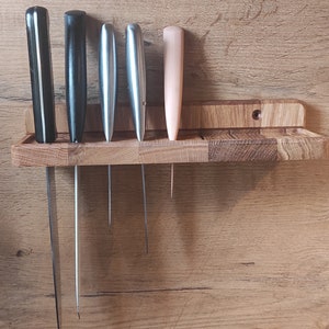 Oak knife rack, knife block, knife stand, wooden knife storage, wooden knife rack