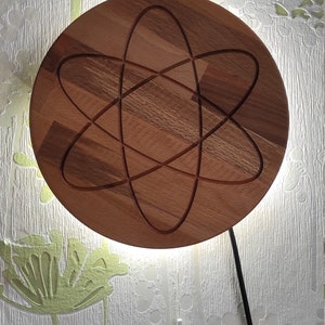Wooden wall lamp, round wooden lamp, round beech wall lamp, wooden wall lamp