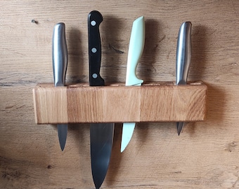 Messerleiste aus Eiche, Messerblock, Messerständer, Holzmesser Aufbewahrung, Messerleiste aus Holz