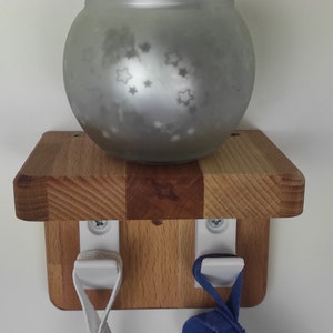 Wooden towel rack with shelf, wall mounted towel rack
