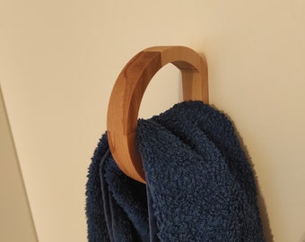 Towel holder ring made of wood / towel ring / glue towel holder / towel holder without drilling