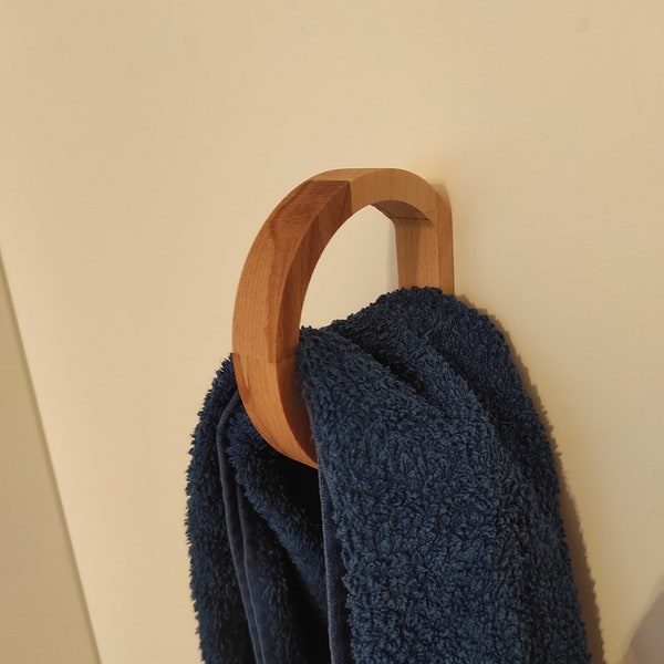 Towel holder ring made of wood / towel ring / glue towel holder / towel holder without drilling