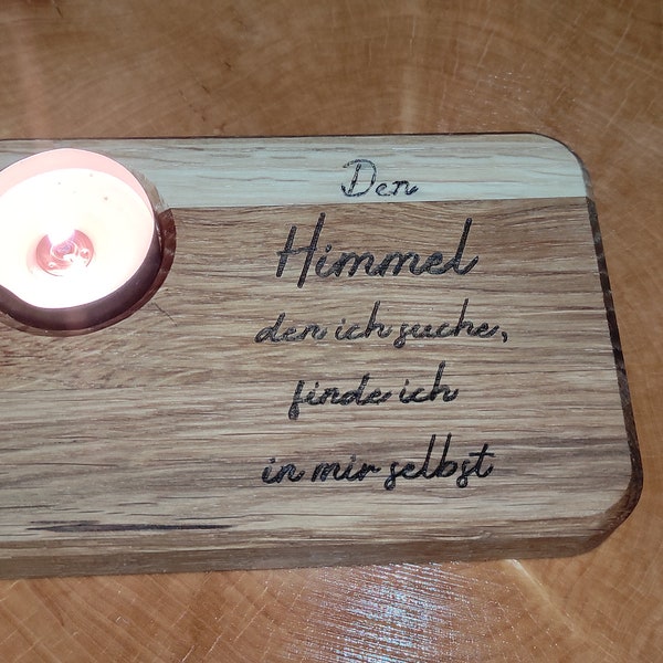 Teelichthalter aus Holz, Teelichthalter personalisiert, Teelichthalter mit Gravur, Eiche