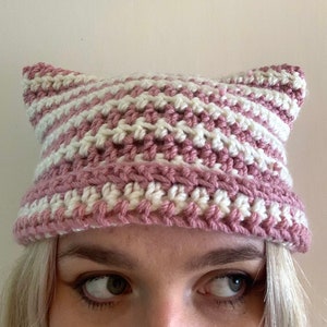 Crochet Cat Beanie - Custom Colors