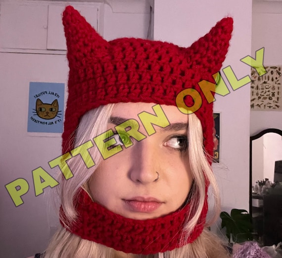 Crochet Devil Hat - PATTERN ONLY - Etsy display picture 1