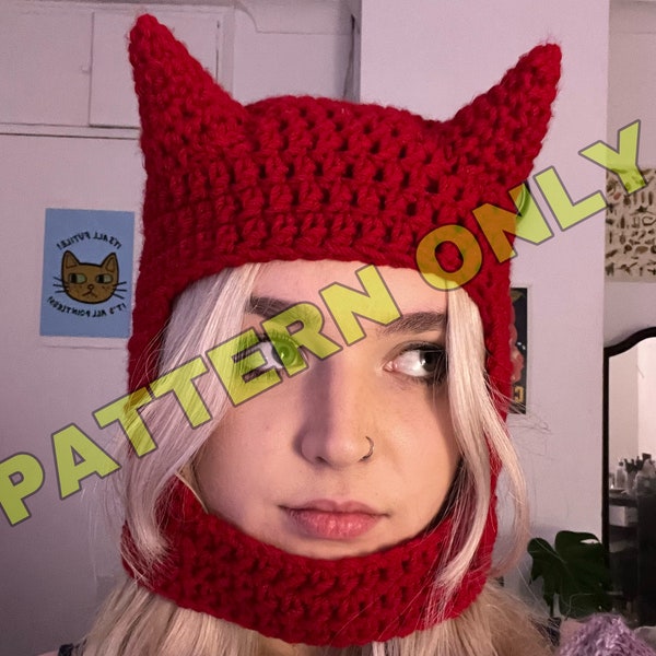 Crochet Devil Hat - PATTERN ONLY