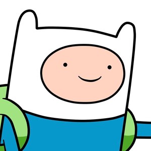 May include: A cartoon character with a white hat and a blue shirt. The character has a large, round head with a smiling face.