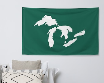 Great Lakes Flag, Michigan Flag, Ontario Flag, Wisconsin Flag, HOMES Flag, Fresh Lakes Flag, Michigan Pride Flag, Michigan Pride Flag, Green