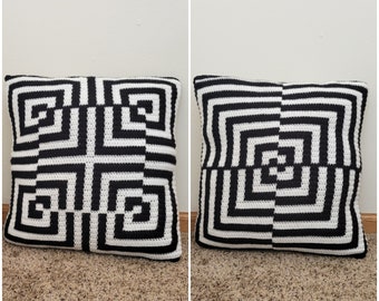 Optical Illusion Pillow Mosaic Crochet PDF Pattern