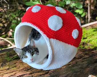 Cat Mushroom House Crochet PDF Pattern