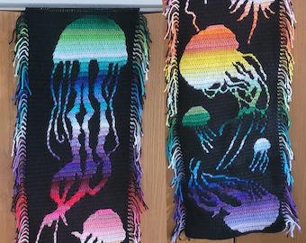 Jellyfish Wall Hanging Mosaic Crochet PDF Pattern
