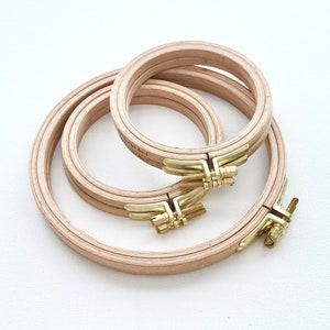 Nurge beechwood embroidery hoops, 4&quot;, 6&quot;, needlework and cross stitch display frame, high quality wood frame with golden screw