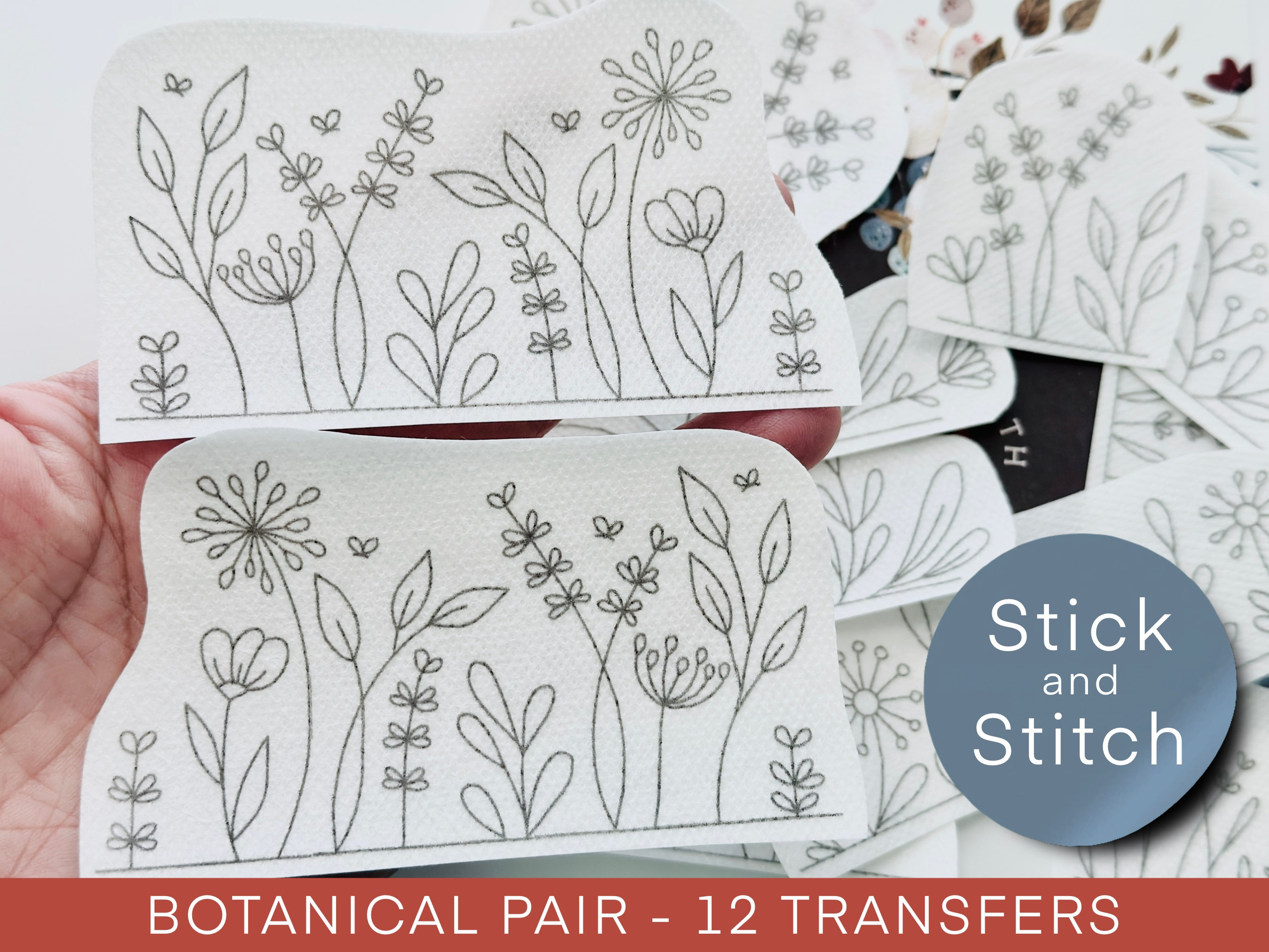 Peel, Stick, and Stitch Hand Embroidery Pattern - Winter