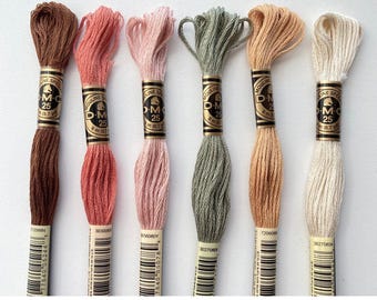DMC Six Strand Embroidery Floss, 6 Skeins Color Pack, Trendy Embroidery Thread Set, Hand Embroidery Floss for Cross Stitch & DIY Crafts