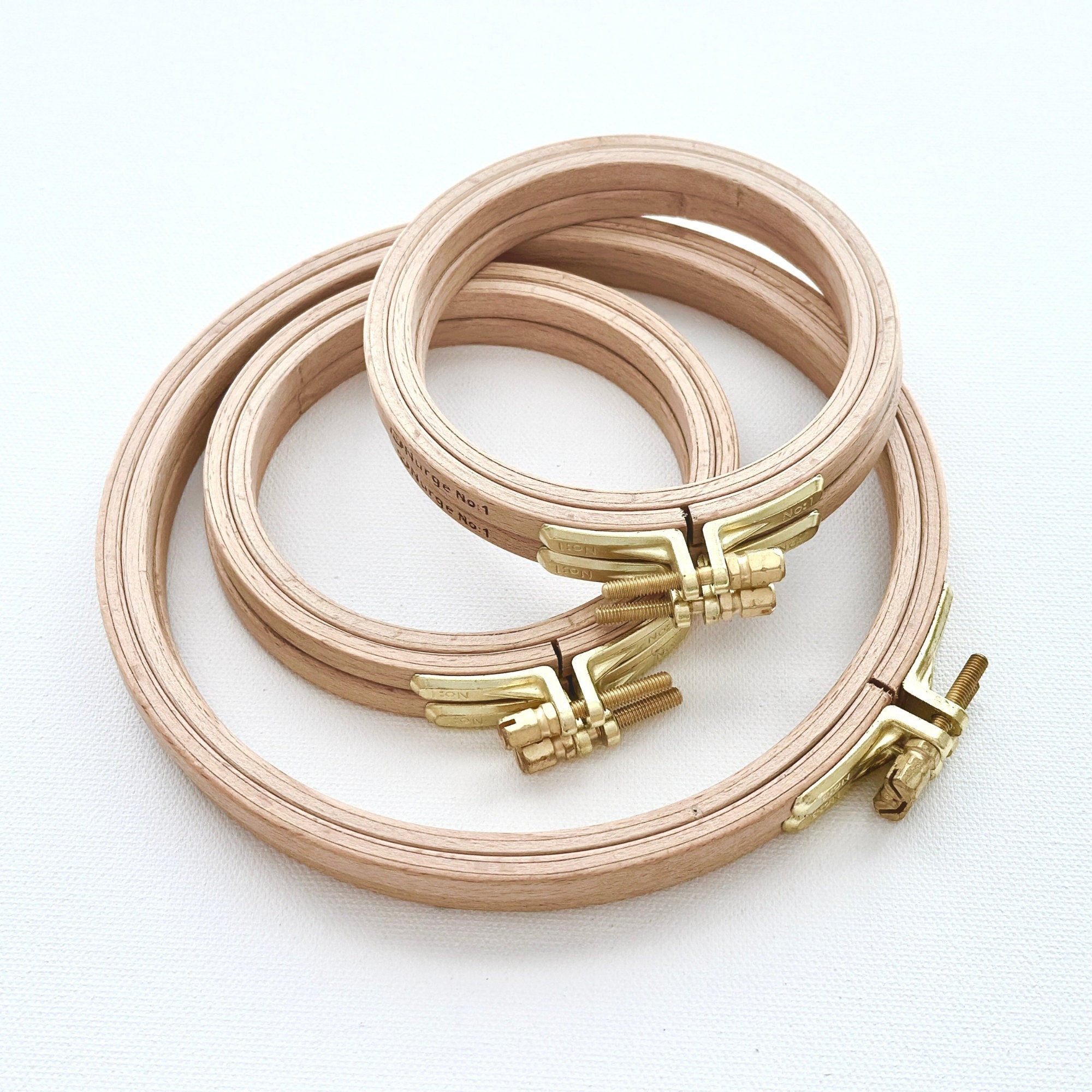 Nurge beechwood embroidery hoops, 4", 6", needlework and cross stitch display frame, high quality wood frame with golden screw