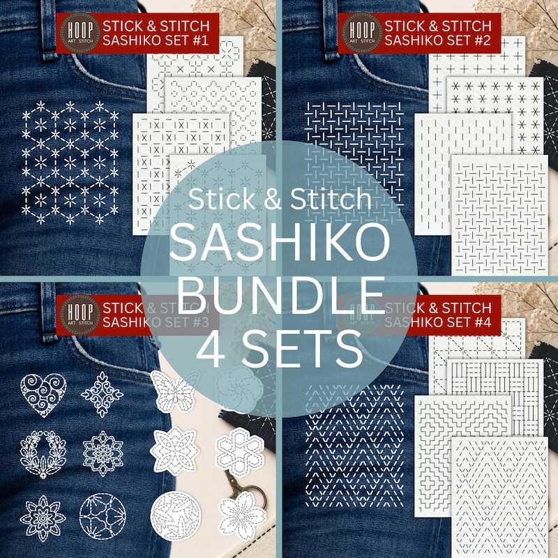 Sticking Patterns.pdf Sashiko on Paper - Etsy