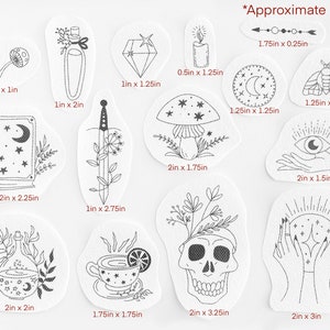 Mystical Hand Embroidery Pattern, Celestial Stick and Stitch Transfer ...