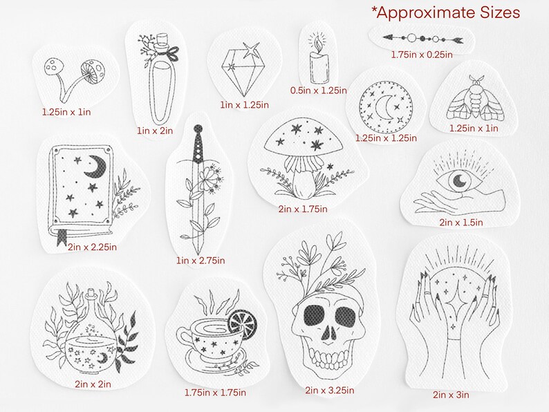 Mystical Hand Embroidery Pattern, Celestial Stick and Stitch Transfer ...