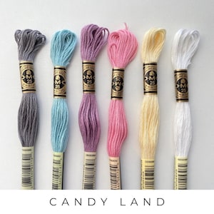 DMC sextrådig broderigarn, 6 nystan färgpaket, trendigt broderigarnset, handbroderigarn för korsstygn och gör-det-själv-pyssel