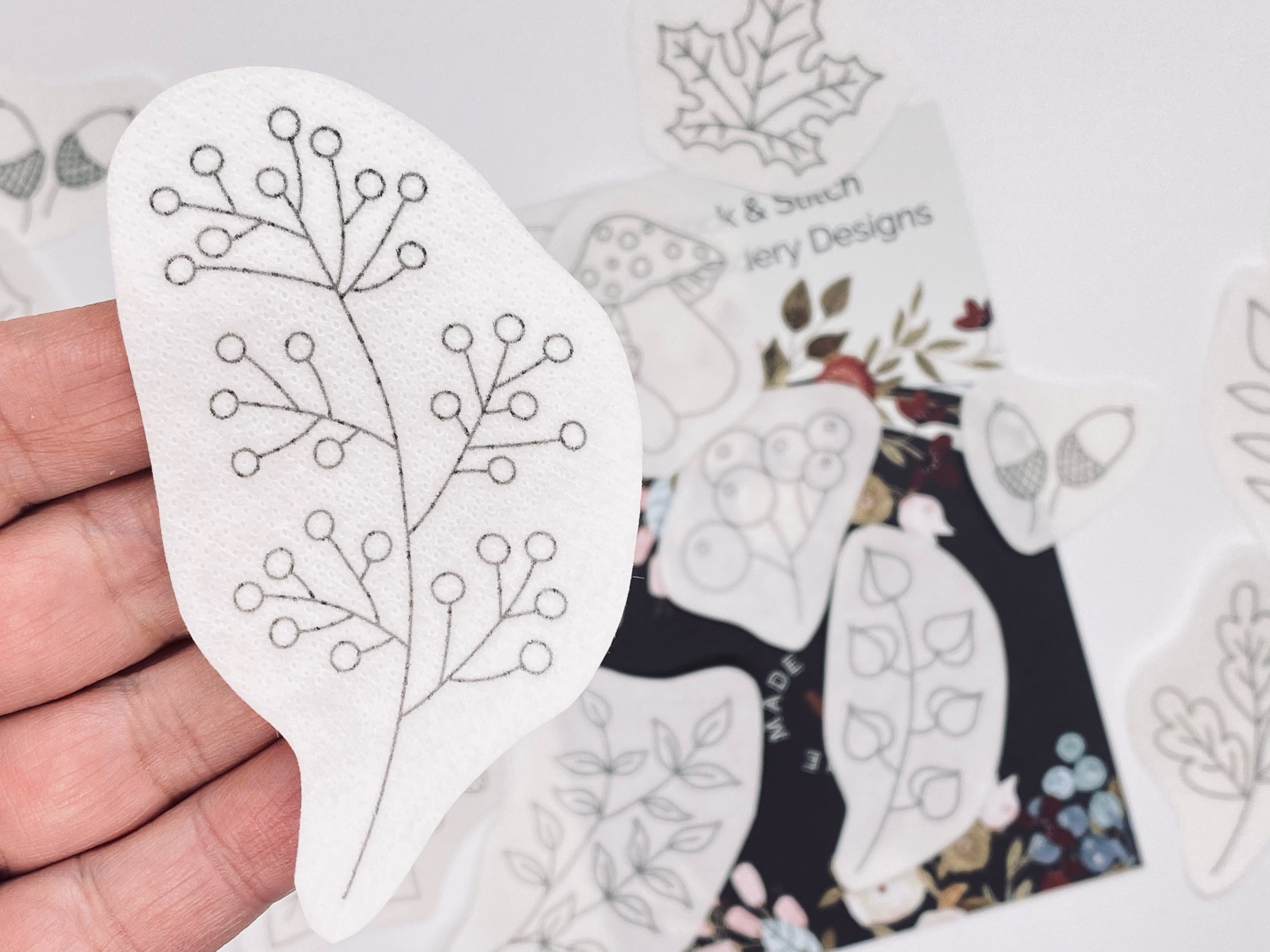 Autumn Stick and Stitch Embroidery Pouch Kit, Fall Embroidery Pattern ...