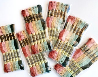 DMC Six Strand Embroidery Floss, 6 Skeins Color Pack, Trendy Embroidery Thread Set, Hand Embroidery Floss for Cross Stitch & DIY Crafts