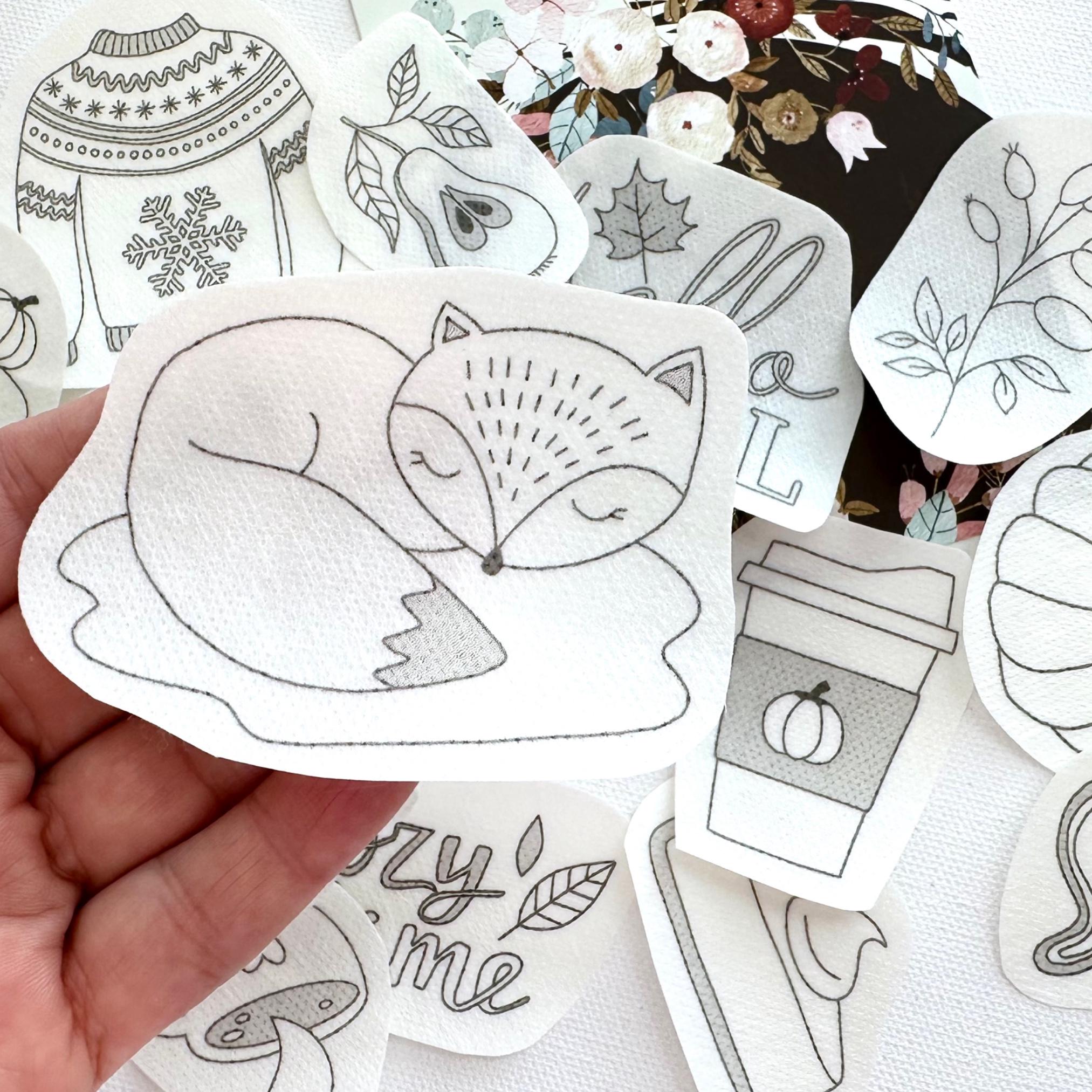 Fall Hand Embroidery Pattern, Printable Stick and Stitch Design ...