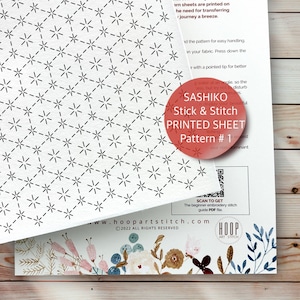 Sashiko Water Soluble Stabilizer For Embroidery - 12 Sheets Sashiko Stick & Stitch Embroidery Paper Wash Away, Geometric Embroider