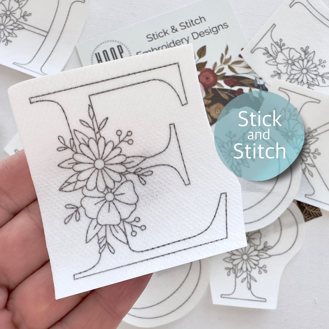 Alphabet Hand Embroidery Pattern, Floral Stick and Stitch Transfer ...