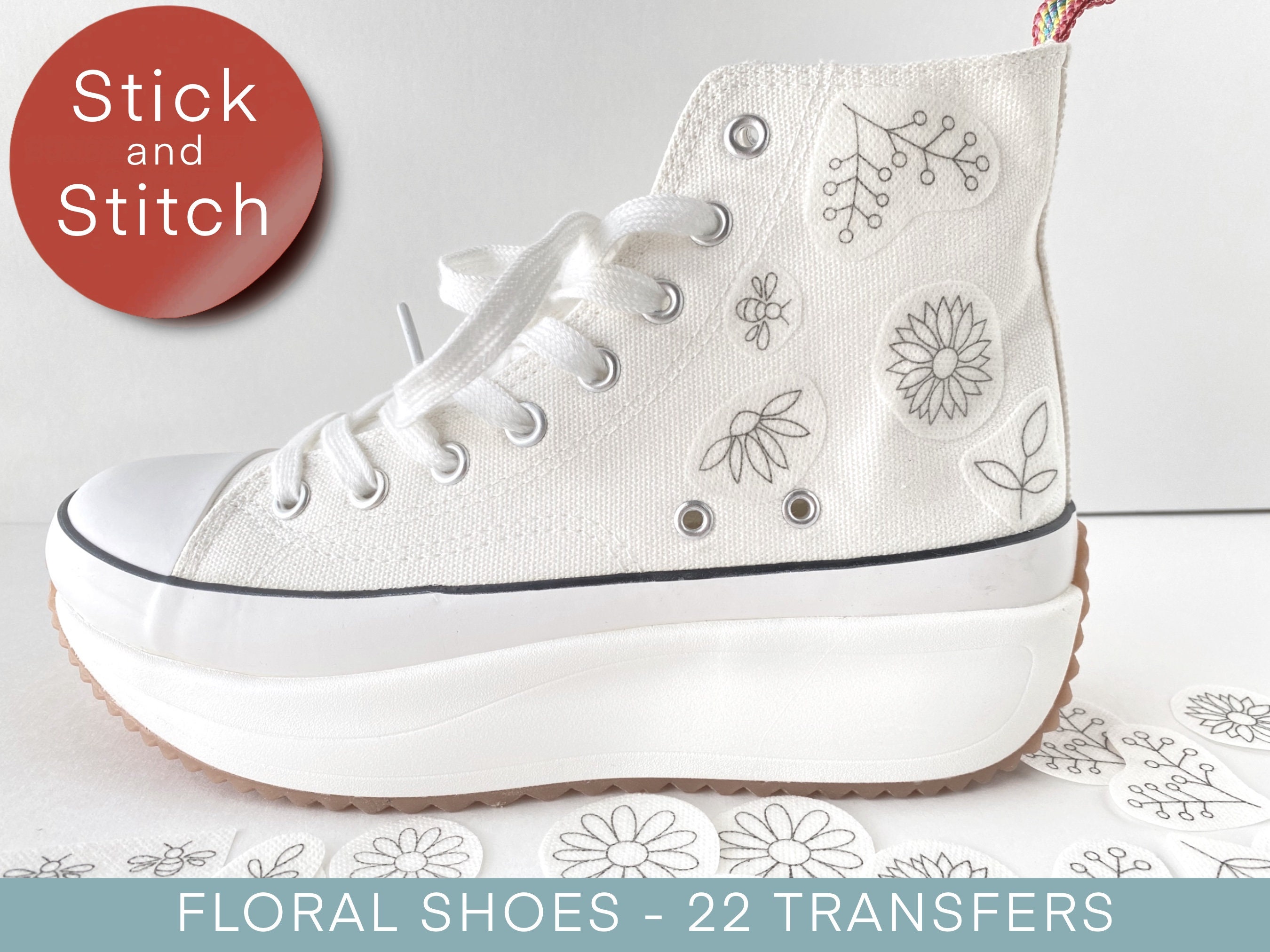 Hand Embroidered Shoes With Lovely Hungarian Kalocsa Flowers