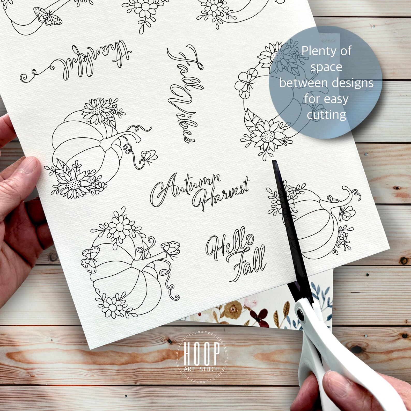 Pumpkin Embroidery Pattern, Stick and Stitch Printed Sheet ...