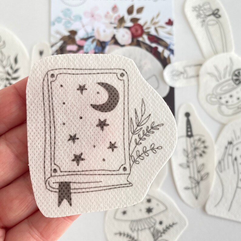 Mystical Hand Embroidery Pattern, Celestial Stick and Stitch Transfer ...