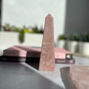 5.5&quot; Pink Amethyst Obelisk Tower | Pink Amethyst | Crystal Decor | Healing Crystals | Home Decor | Spiritual Gift | Crystal Gift