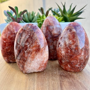 Flashy Hematoid Quartz |  Fire Quartz Freeform | High Quality Red Hematoid Fire Quartz | Home Decor | Healing Crystal