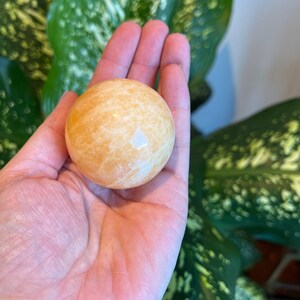 Orange Calcite Sphere | Metaphysical Crystal | Calcite Crystal Sphere