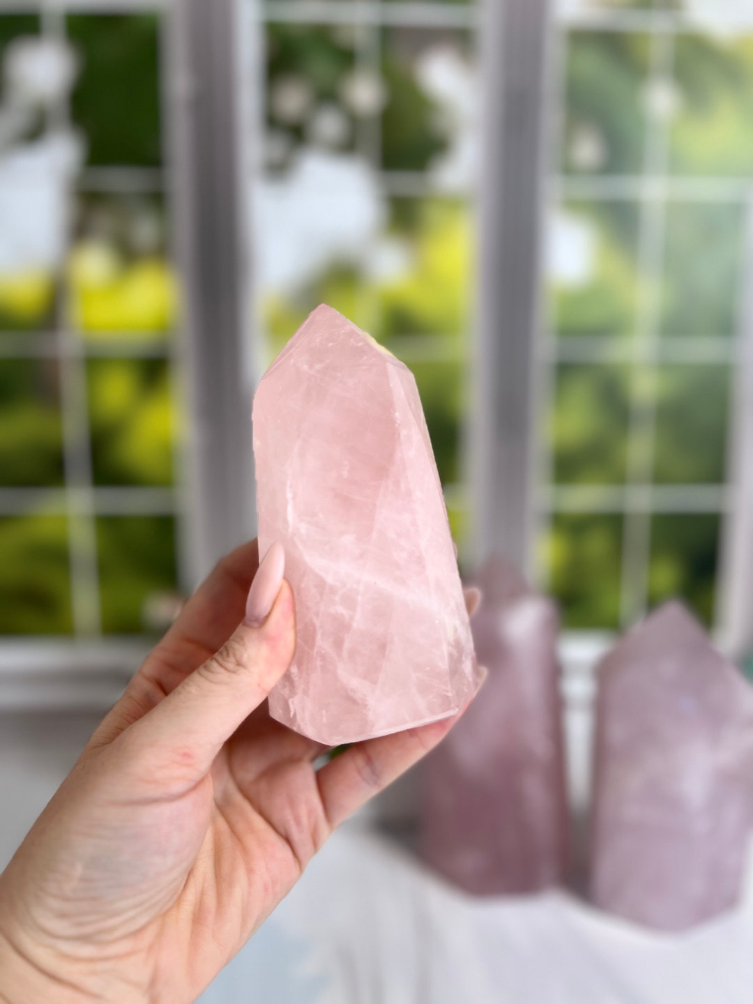 5 Rose Quartz Tower Large Rose Quartz Crystal Tower Rose Quartz Tower 103 Healing Crystal
