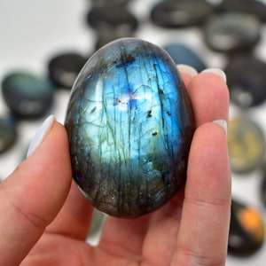 Labradorite Palm Stones | Polished Labradorite Stone | Healing Crystal For Intuition & Aura Protection