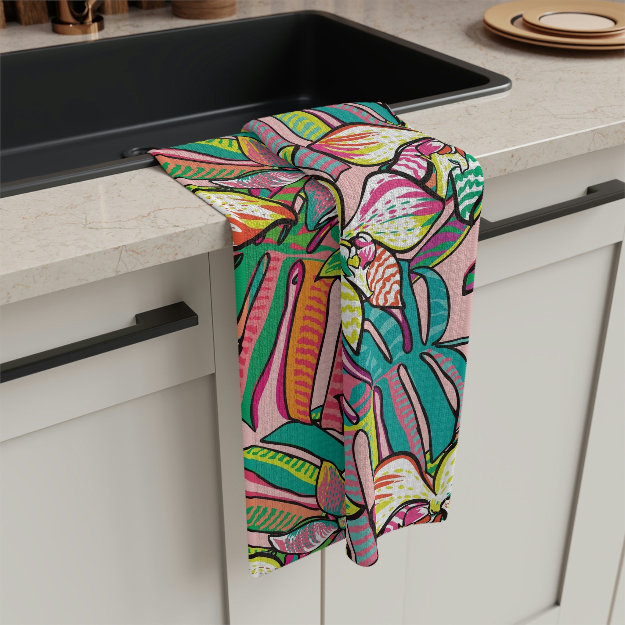Kitchen Towels Lemon & Watermelon Home Collection 2Pcs Printed Summer  Spring Absorbent Tropical Bar Dish Hand Decoration Bathroom Towel 15x25in  Drying