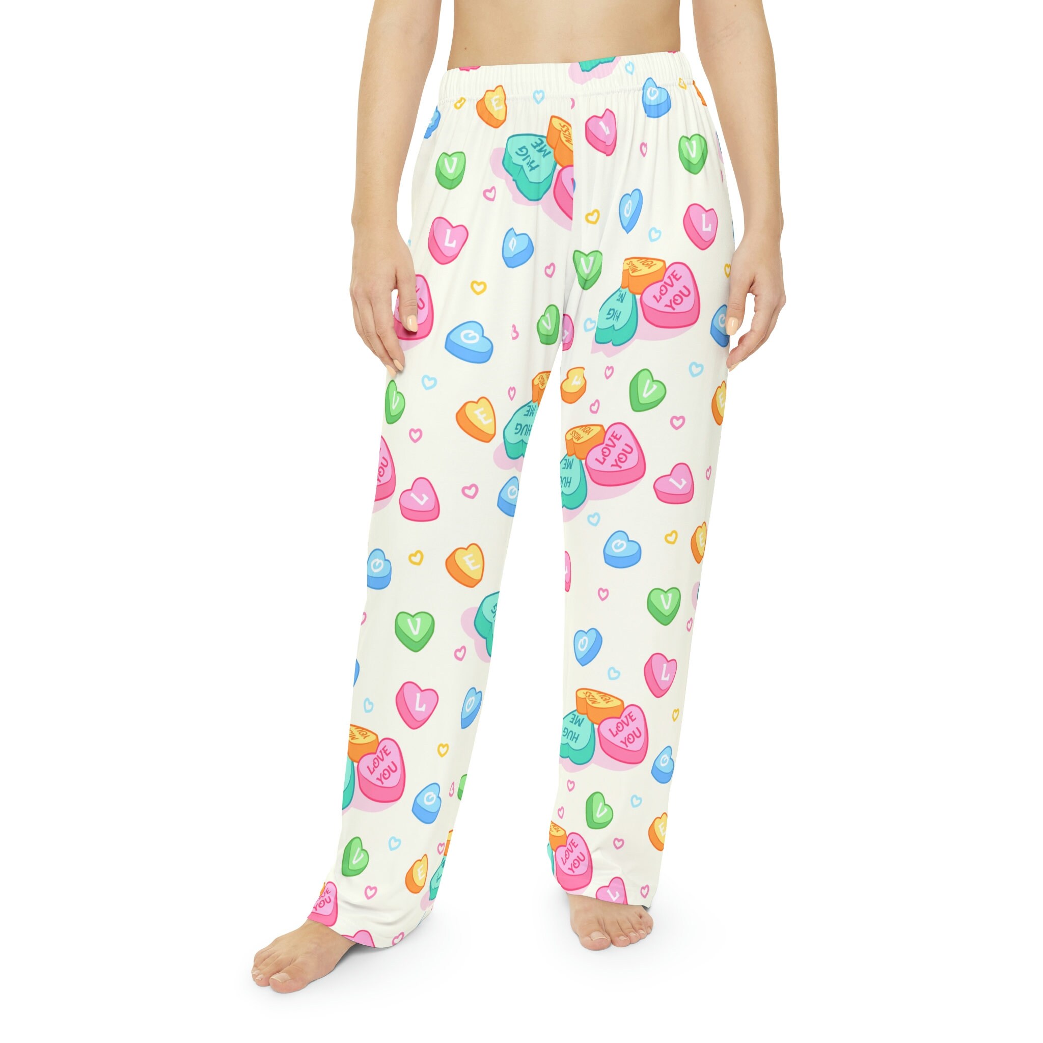Made with Love Trisha Feather Pom Pom Pajama Top - Candy Hearts