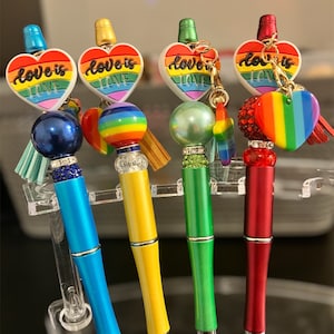 Pride Beaded Pens| Pride Gift| Party Favor| Office Supplies| Rainbow| LGBT