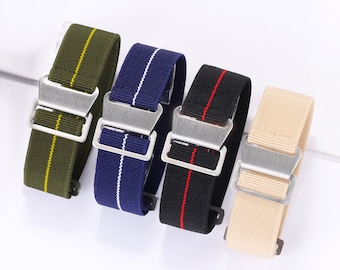 STRETCH NATO watch strap 18. 20. 22. mm Elastic Nylon Textile Fabric Sport Band