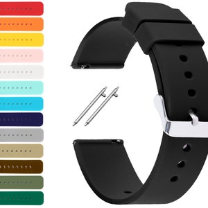 16 18 20 22 24 mm silicone watch strap replacement watch rubber band image 1