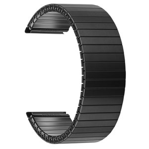 Bracelet de montre extensible en acier inoxydable avec cordon de serrage en métal noir argenté 14 16 18 20 22 image 3